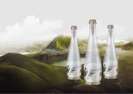 Premium water bottles in elegant setting